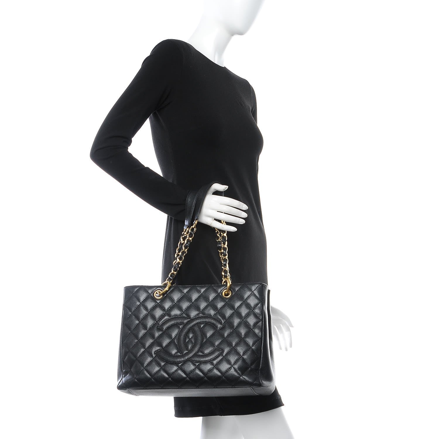 Chanel Caviar Quilted Grand Shopping Tote GST Black 2 of 13