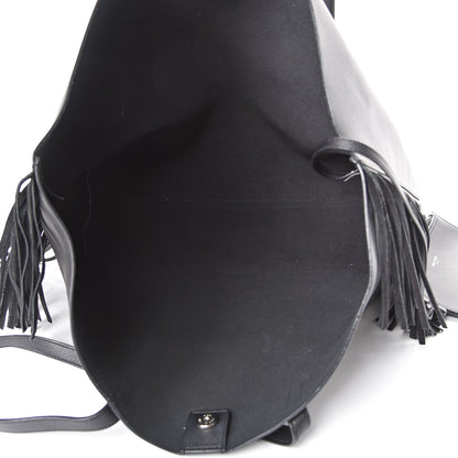 Saint Laurent Calfskin Large Fringe Shopping Tote Black 5 of 13