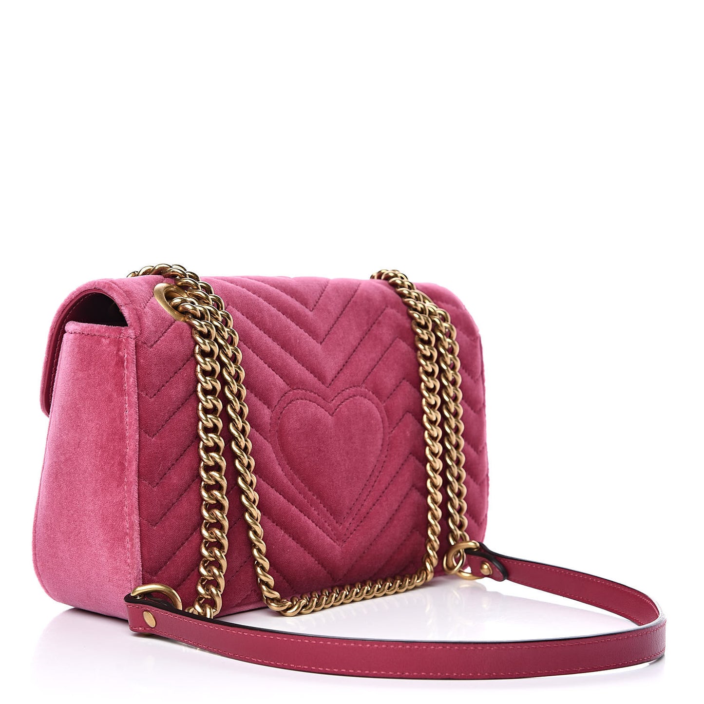 Velvet Matelasse Small GG Marmont Shoulder Bag Light Raspberry Rose