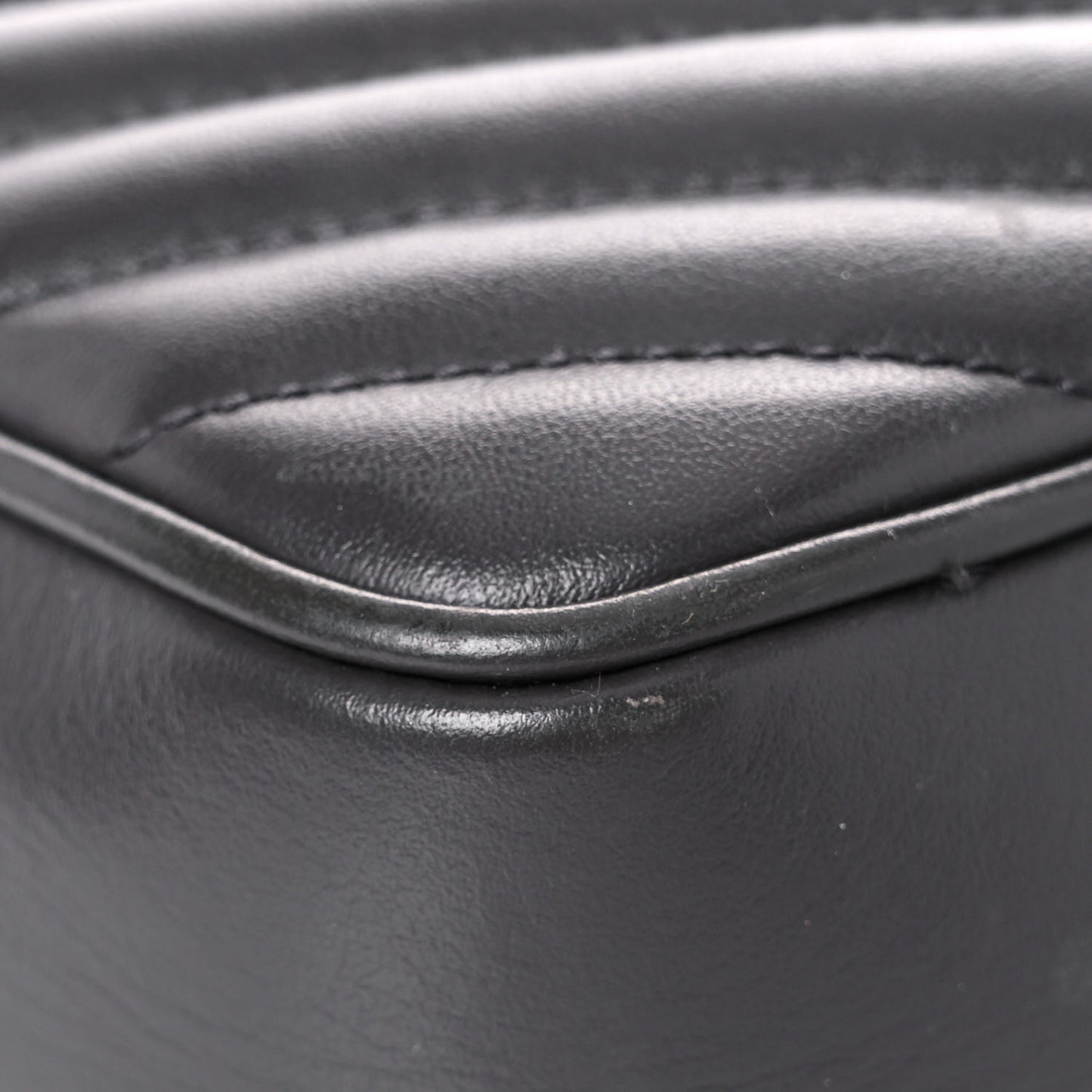 Calfskin Matelasse Monogram Lou Camera Bag Grey Kaki
