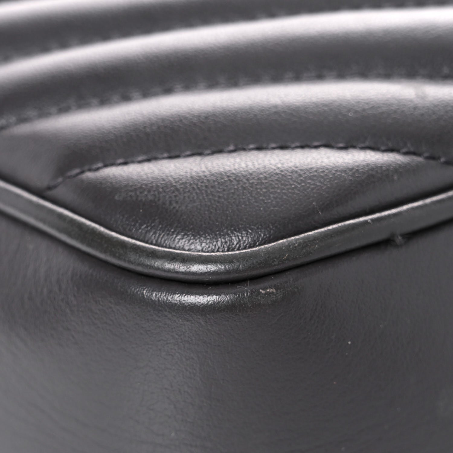 Saint Laurent Calfskin Matelasse Monogram Lou Camera Bag Grey Kaki 8 of 20