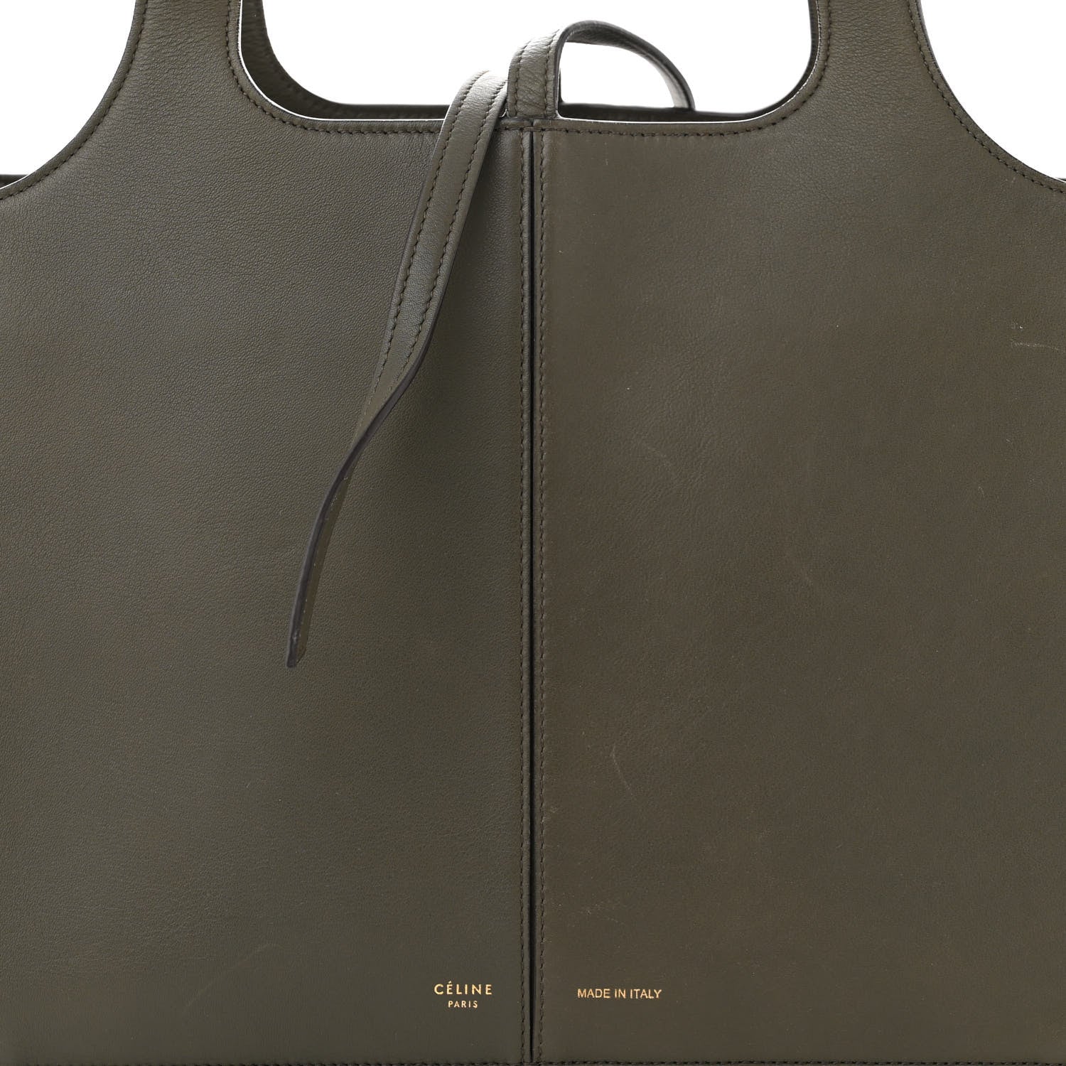 Celine Calfskin Small Tri-Fold Shoulder Bag Dark Green 8 of 11