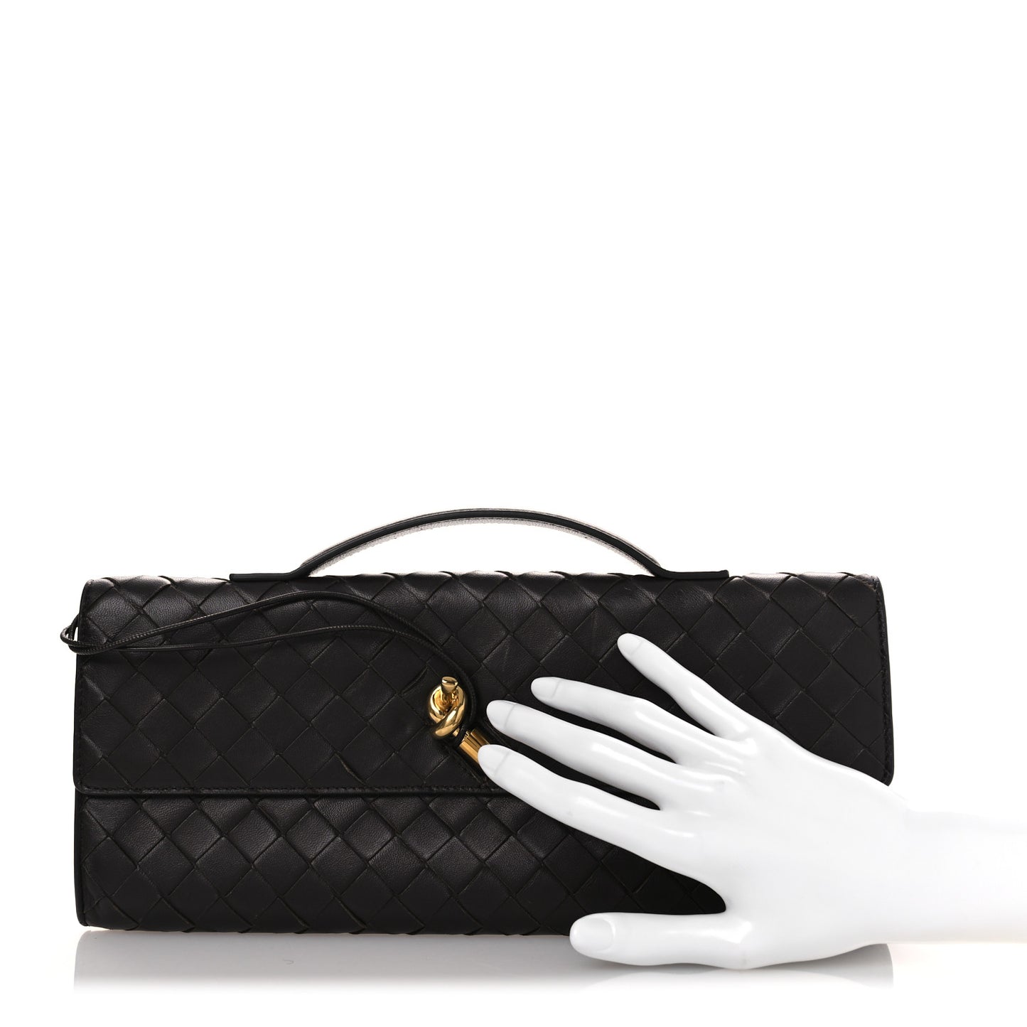 Nappa Intrecciato Long Andiamo Top Handle Clutch Fondant