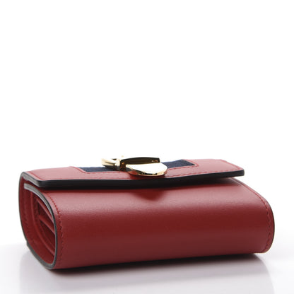 Gucci Calfskin Sylvie Wallet Hibiscus Red 3 of 9