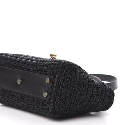 Saint Laurent Raffia Baby Monogram Downtown Cabas Black 9 of 10