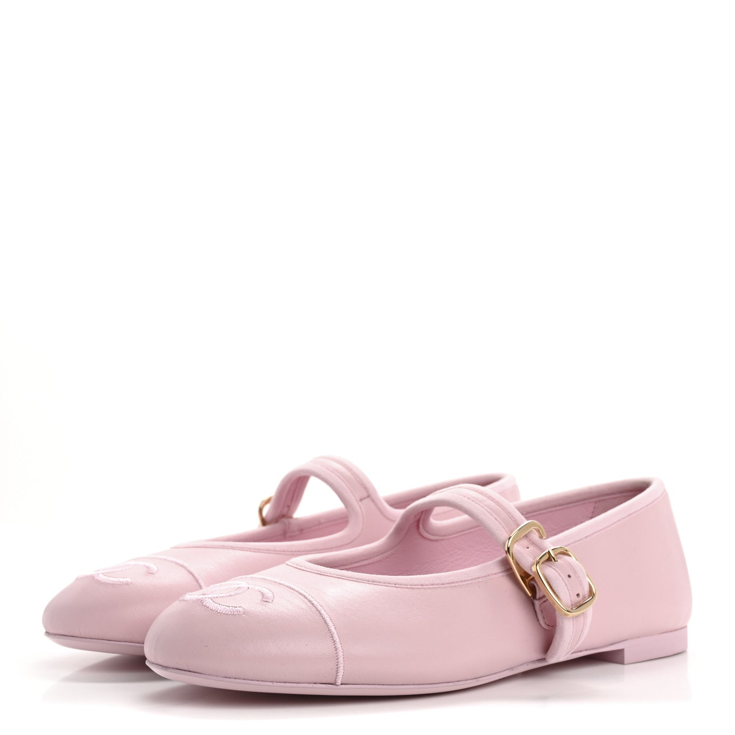Lambskin Mary Jane Flats 37 Light Pink