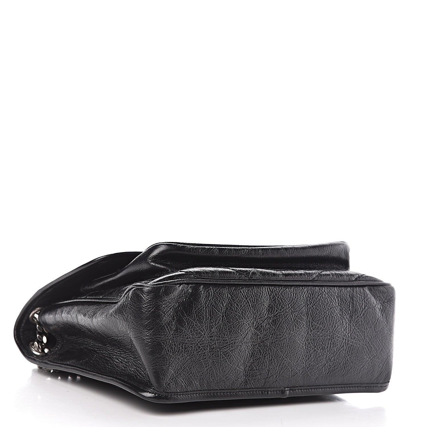 Saint Laurent Crinkled Calfskin Matelasse Monogram Medium Niki Chain Satchel Black 4 of 10