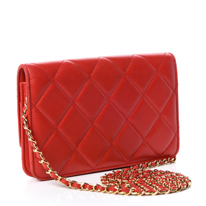 Chanel Lambskin Quilted Golden Class Wallet on Chain WOC Red 3 of 13