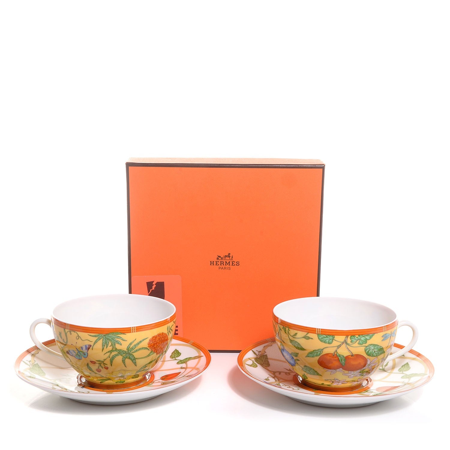 Hermes Porcelain La Siesta Breakfast Cup and Saucer Set of 2 8 of 8