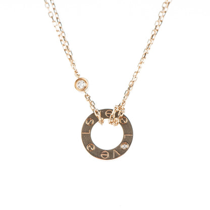 Cartier 18K Yellow Gold 2 Diamond LOVE Necklace 3 of 6