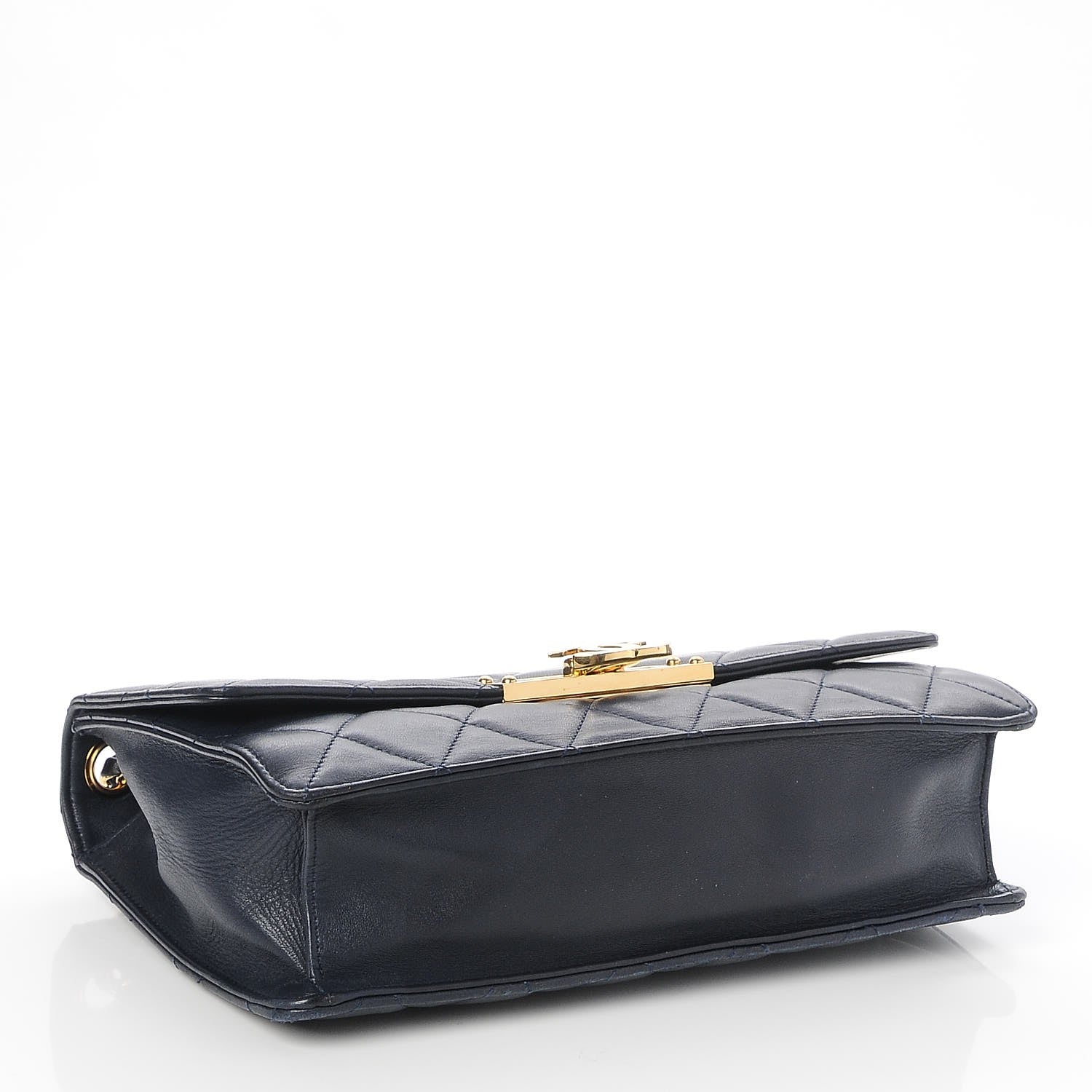 Chanel Lambskin Quilted Large Golden Class Flap Navy 4 of 8