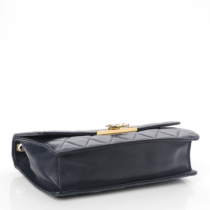Chanel Lambskin Quilted Large Golden Class Flap Navy 4 of 8