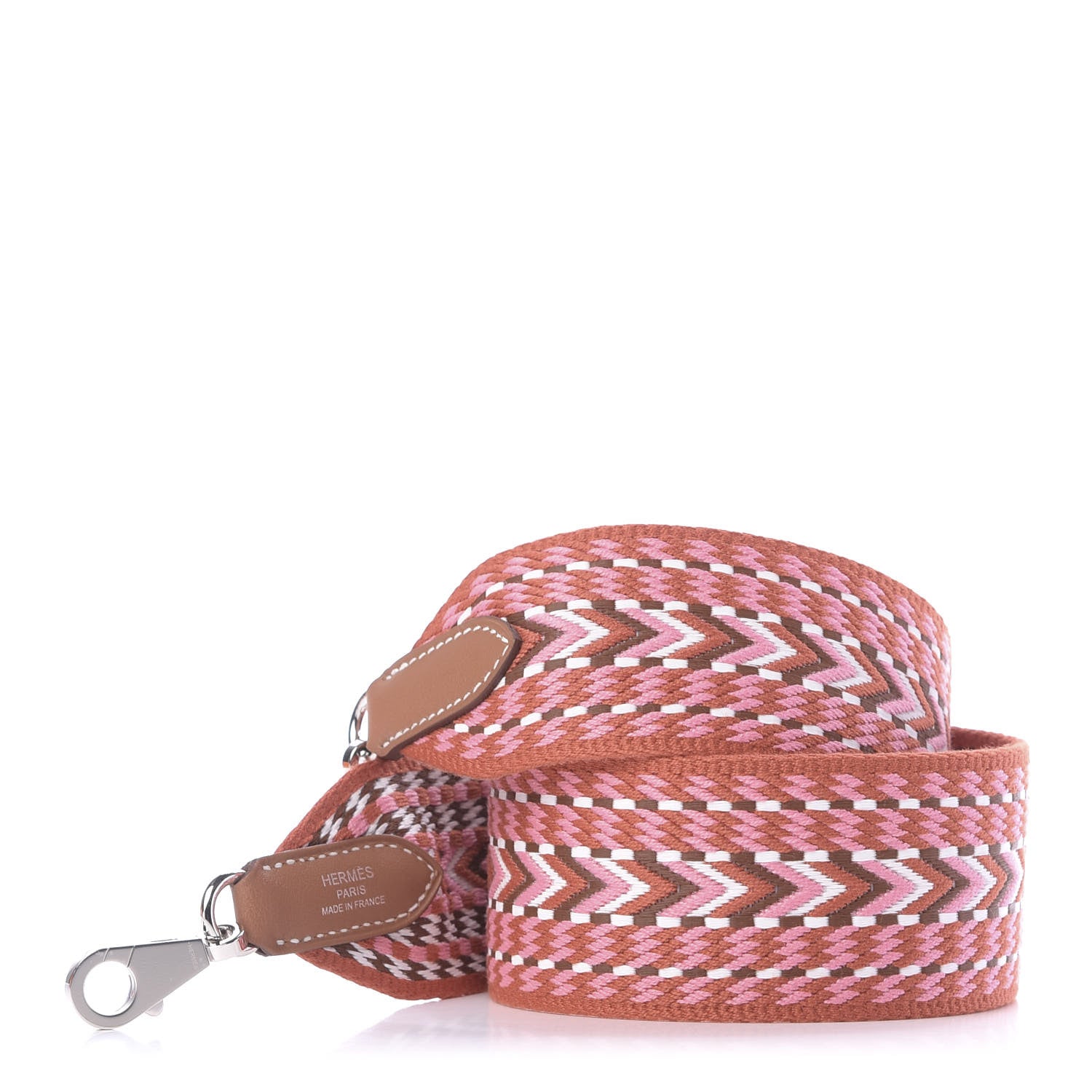 Hermes Toile Swift Sangle Allegro 50mm Shoulder Strap Rose Confetti White Gold 1 of 4