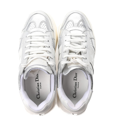 Christian Dior Metallic Calfskin Suede Dior Star Ors Platform Sneakers 39 Silver 2 of 9