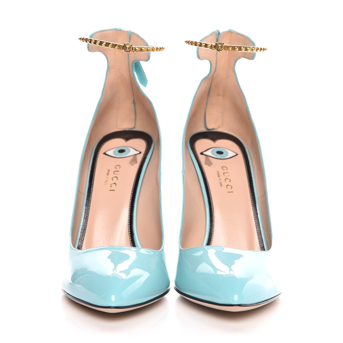 Vernice Crystal Ankle Strap Pumps 40.5 New Aquamarine