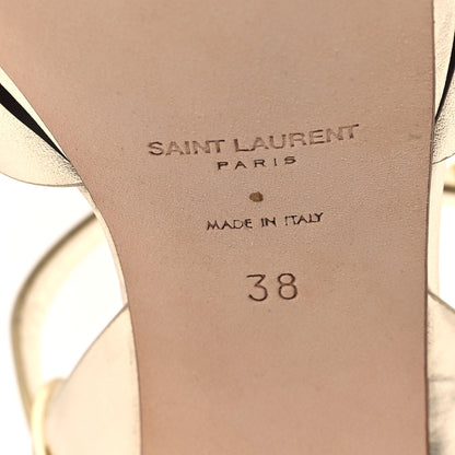 Saint Laurent Metallic Nappa Tribute 75 Platform Sandals 38 Platino 7 of 11