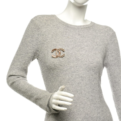 Chanel Baguette Crystal CC Brooch Gold Beige 2 of 4