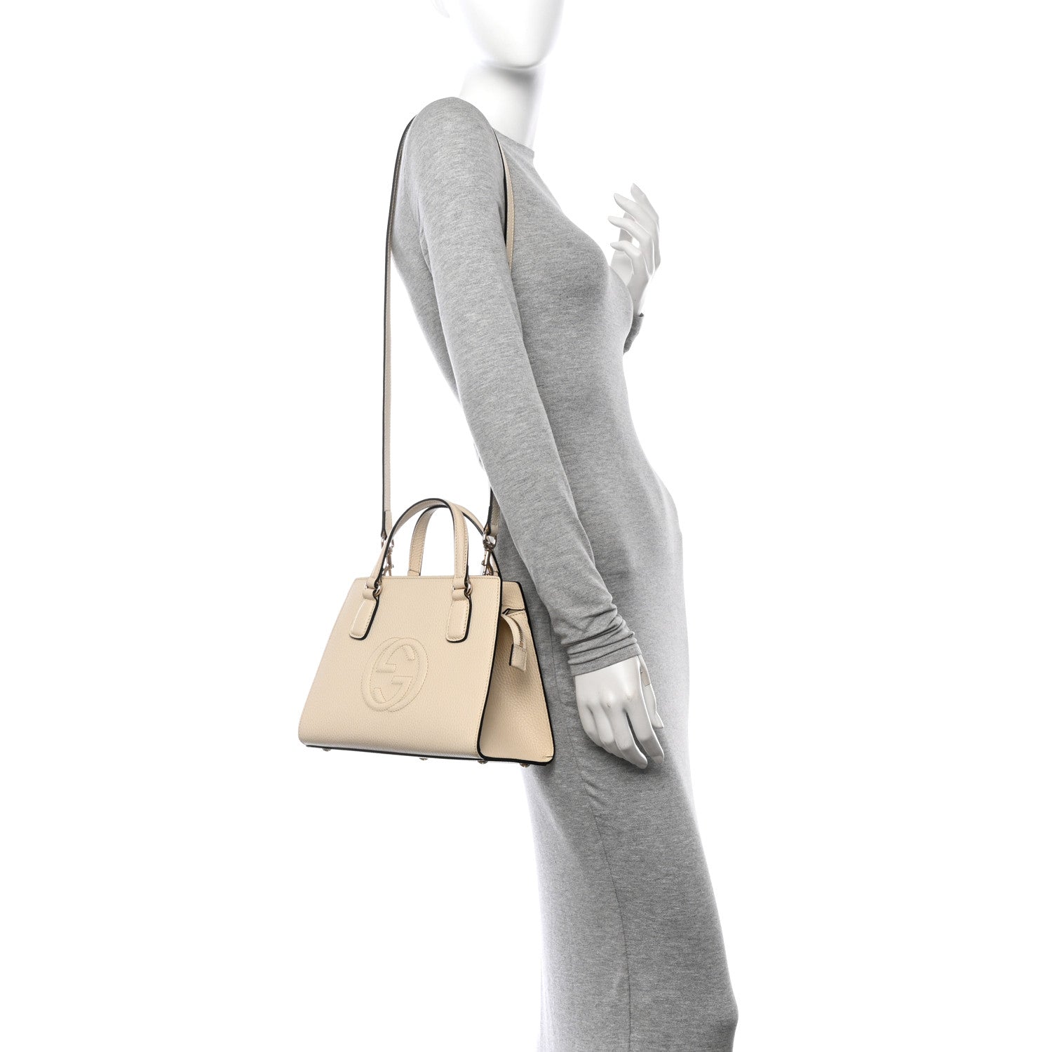 Gucci Dollar Calfskin Medium Soho Top Handle Satchel Ivoire 2 of 10