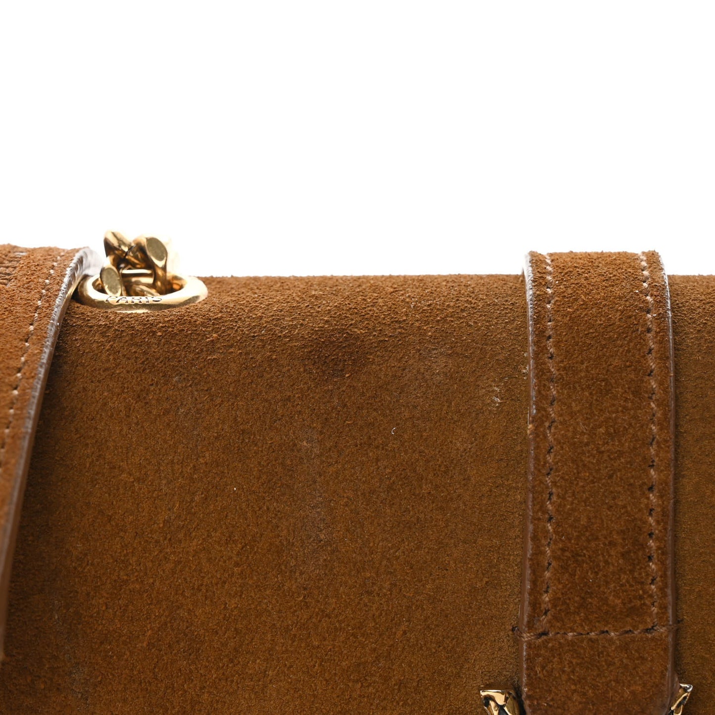 Suede Fringe Baby Monogram Satchel Light Ocre