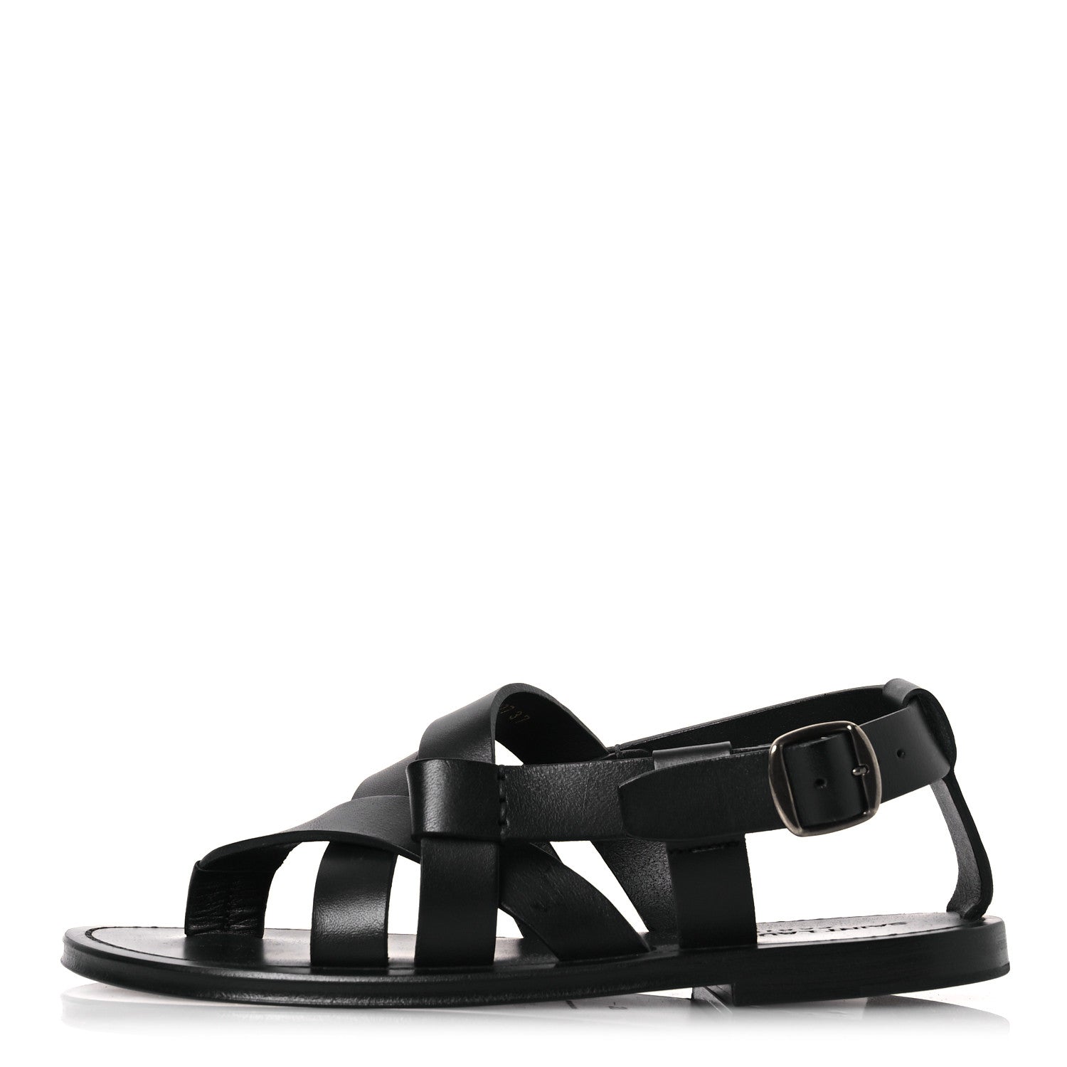 Saint Laurent Calfskin Pepe 05 Sandals 37 Black 1 of 13