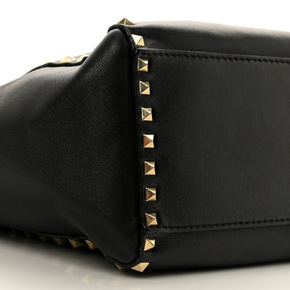 Valentino Garavani Vitello Rockstud Double Handle Tote Black 9 of 13