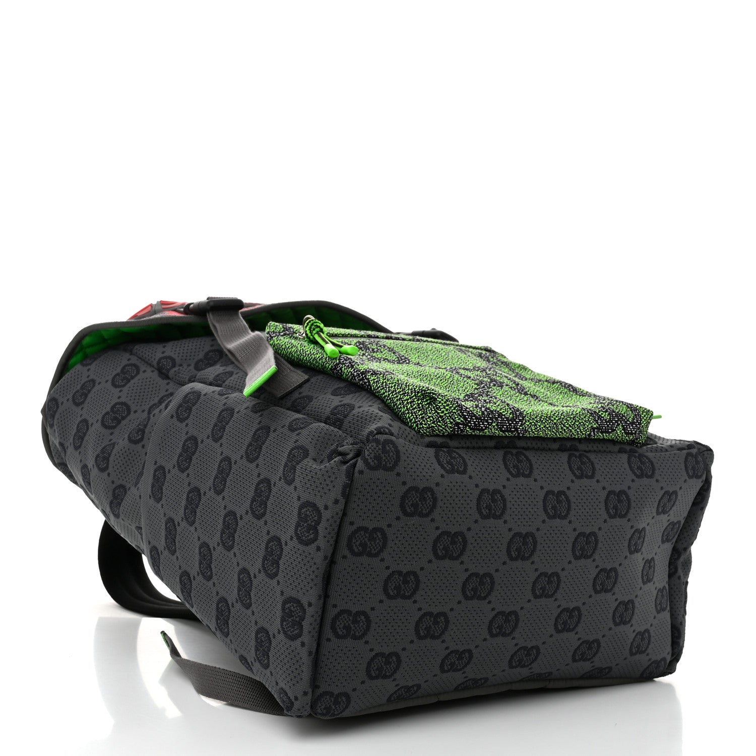Gucci Jersey GG Monogram All Over Pan Sport Double Buckle Backpack Grey Green Multicolor 4 of 10
