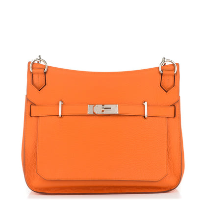 Hermes Taurillon Clemence Jypsiere 34 Orange 1 of 7
