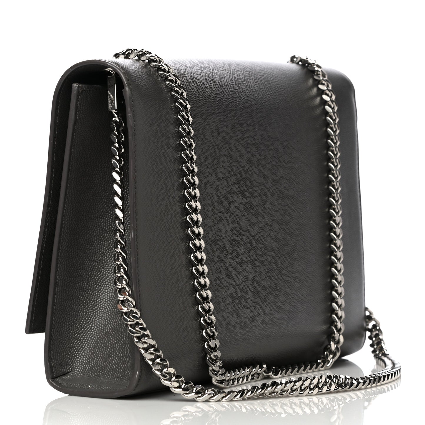 Grain De Poudre Medium Classic Monogram Kate Satchel Earth Grey