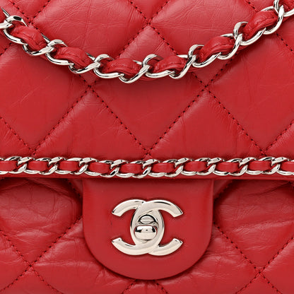 Chanel Crumpled Calfskin Medium Chain All Over Flap Red 8 of 10