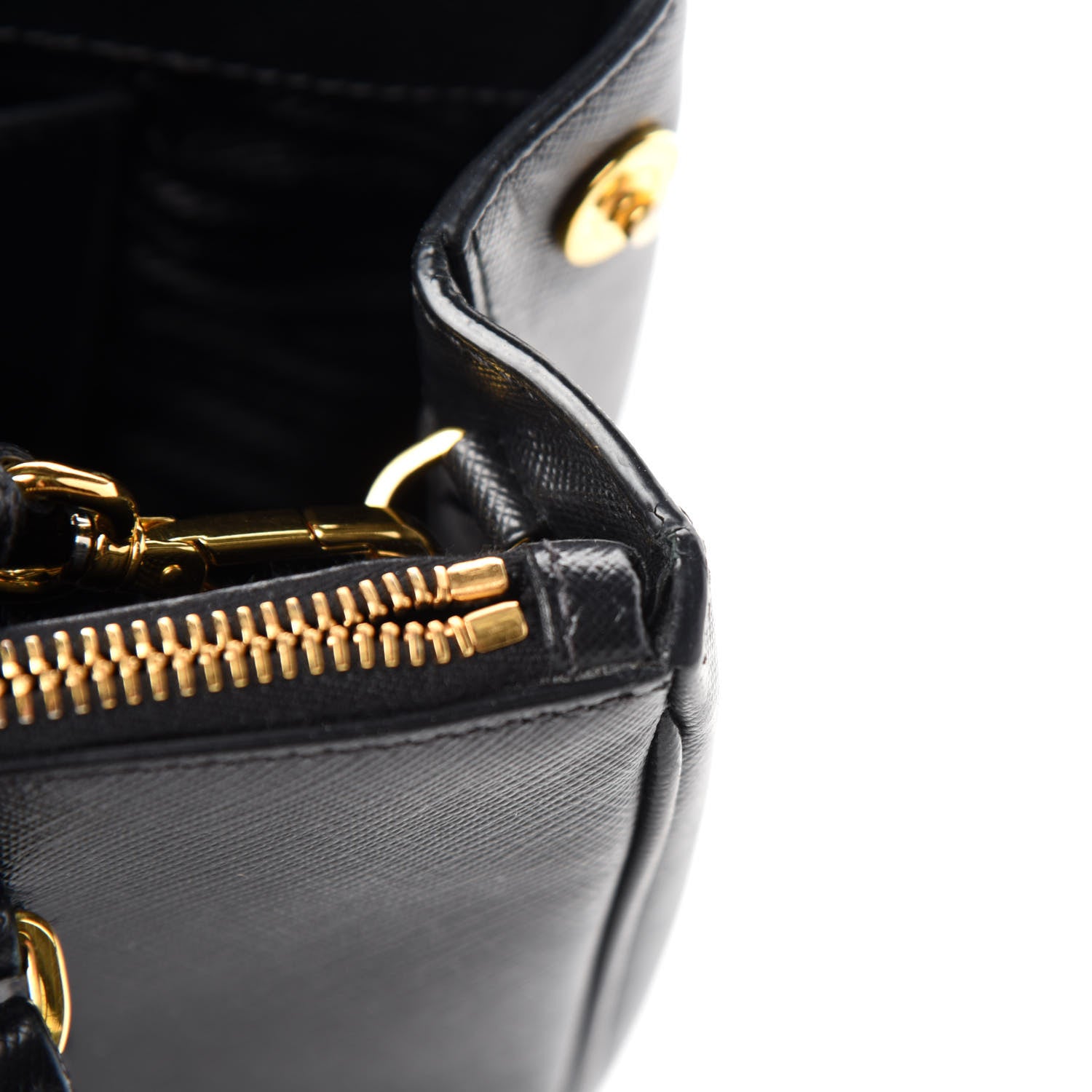 Prada Saffiano Small Galleria Double Zip Tote Black 8 of 13