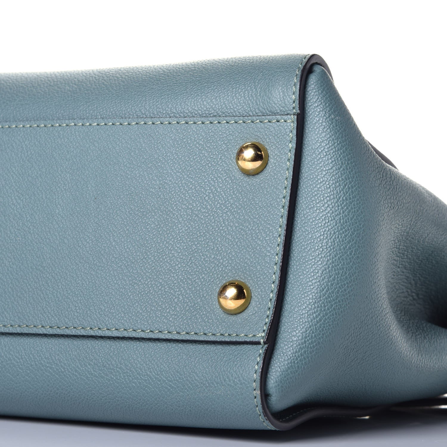 Burberry Soft Grain Calfskin Medium Buckle Tote Celadon Blue 16 of 16