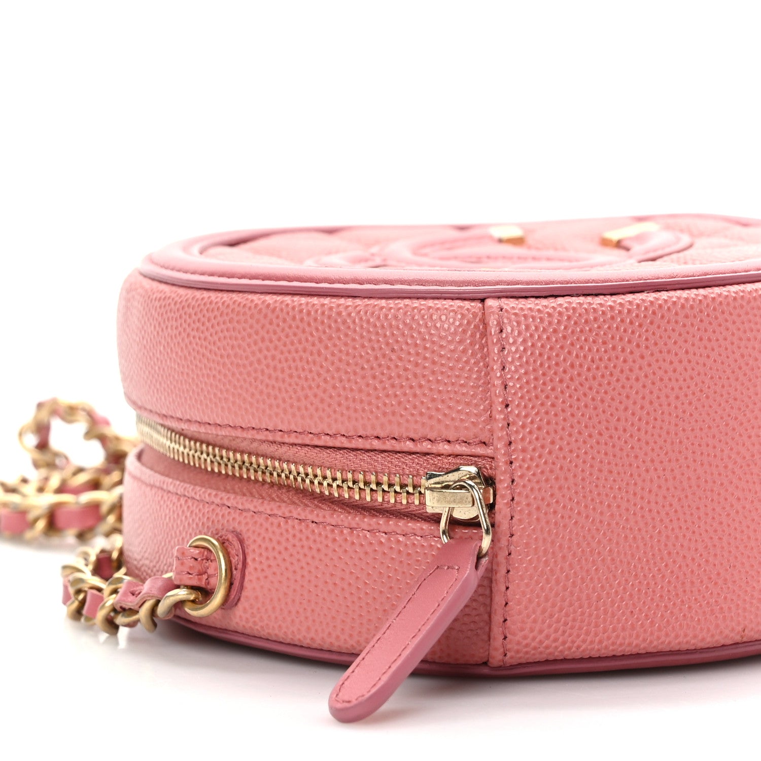 Chanel Caviar Quilted Round Filigree Crossbody Pink 9 of 10