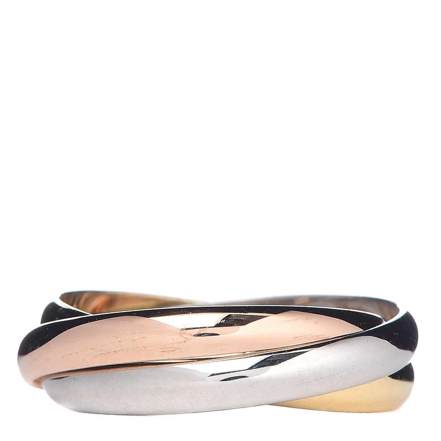 Cartier 18K Pink Yellow White Gold Small Trinity Ring 51 5.75 1 of 5