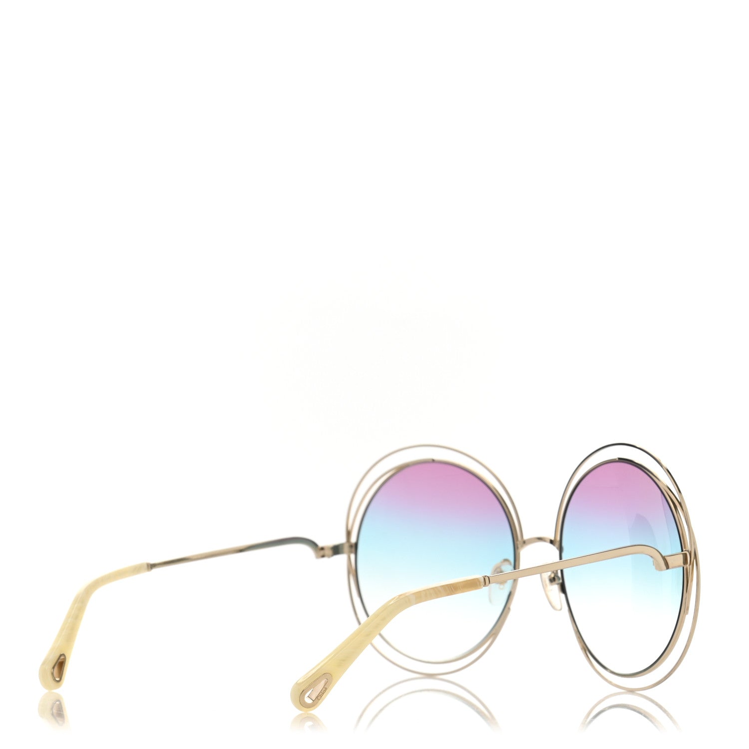 Chloe Metal Oversized Round Carlina Oversized Round Sunglasses CE114SD Gold 4 of 7