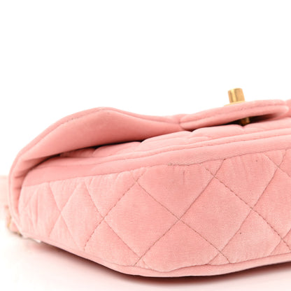Chanel Velour Quilted Mini Double Frame Flap Rose 9 of 11