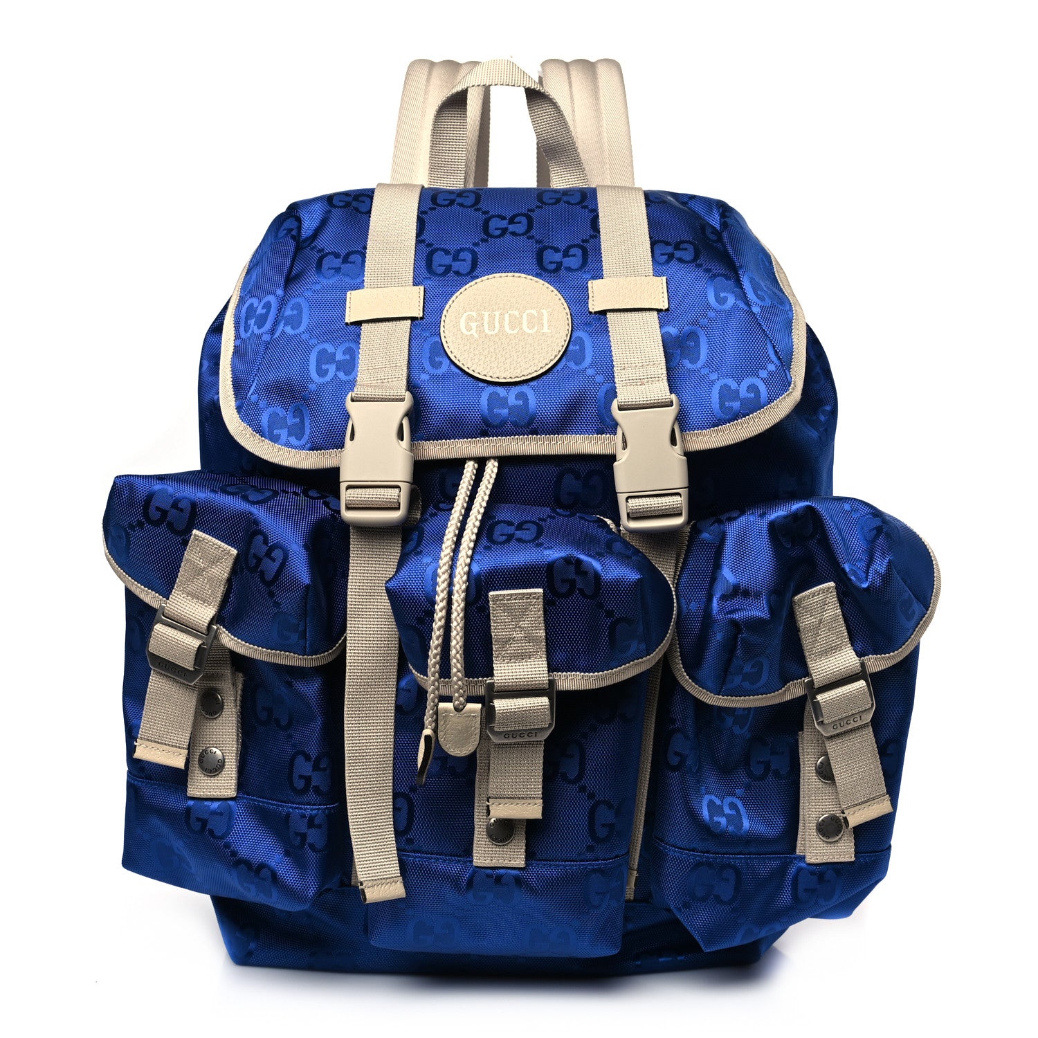 Gucci Econyl Nylon Monogram Off The Grid Utility Pocket Backpack Orient Blue New Plaster 1 of 9
