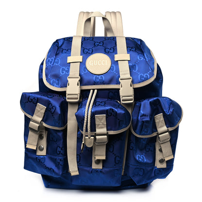 Gucci Econyl Nylon Monogram Off The Grid Utility Pocket Backpack Orient Blue New Plaster 1 of 9