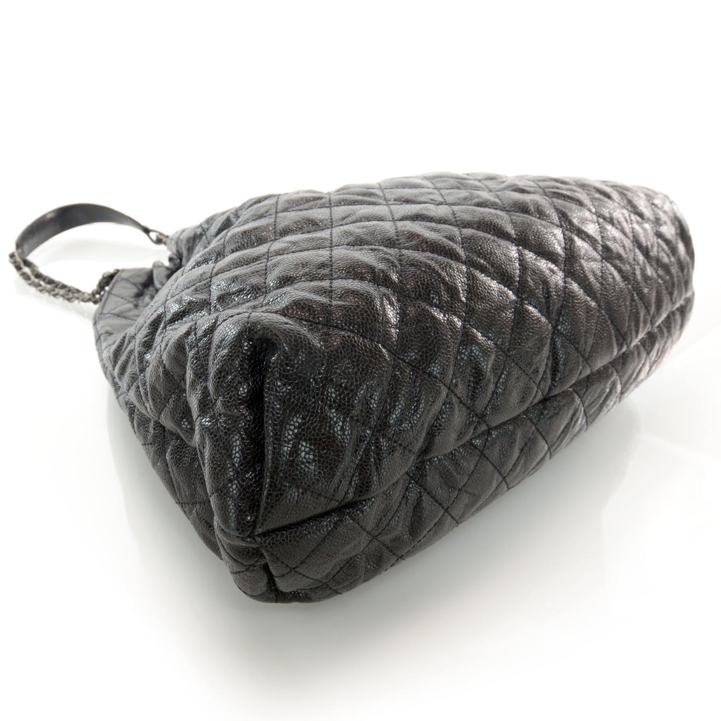 Caviar Quilted Large Elastic Tote Black