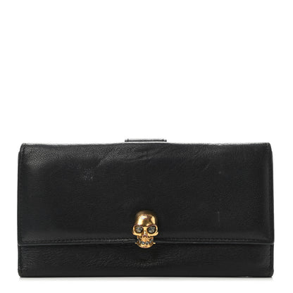 Alexander McQueen Calfskin Skull Continental Wallet Black 1 of 5