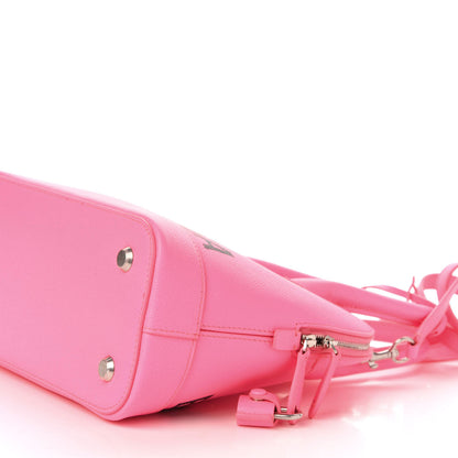 Balenciaga Signature Grained Calfskin Logo S Ville Top Handle Bag Acid Pink Black 7 of 13
