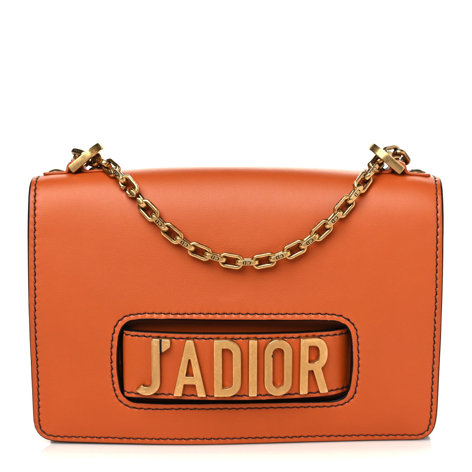 Christian Dior Calfskin J'Adior Chain Flap Bag Orange 1 of 9