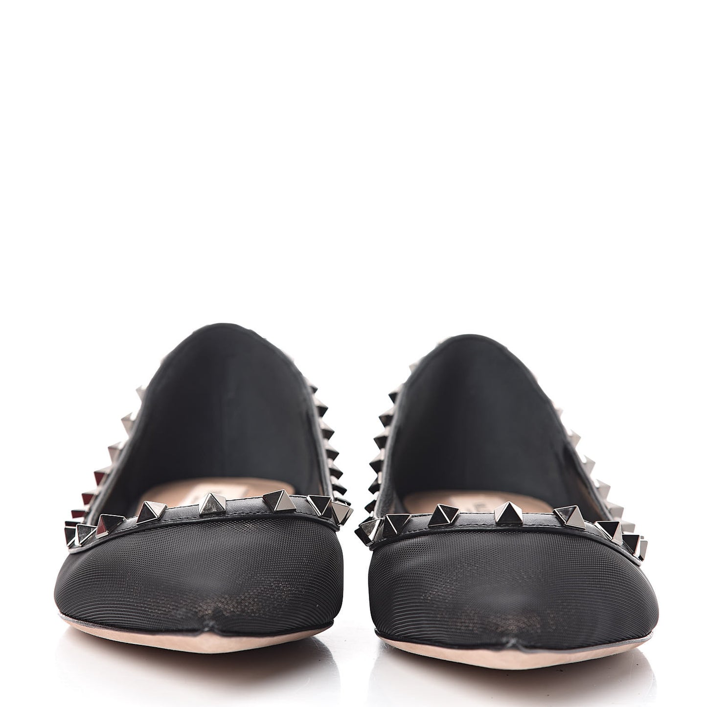 Mesh Rockstud Ballet Flats 39 Black