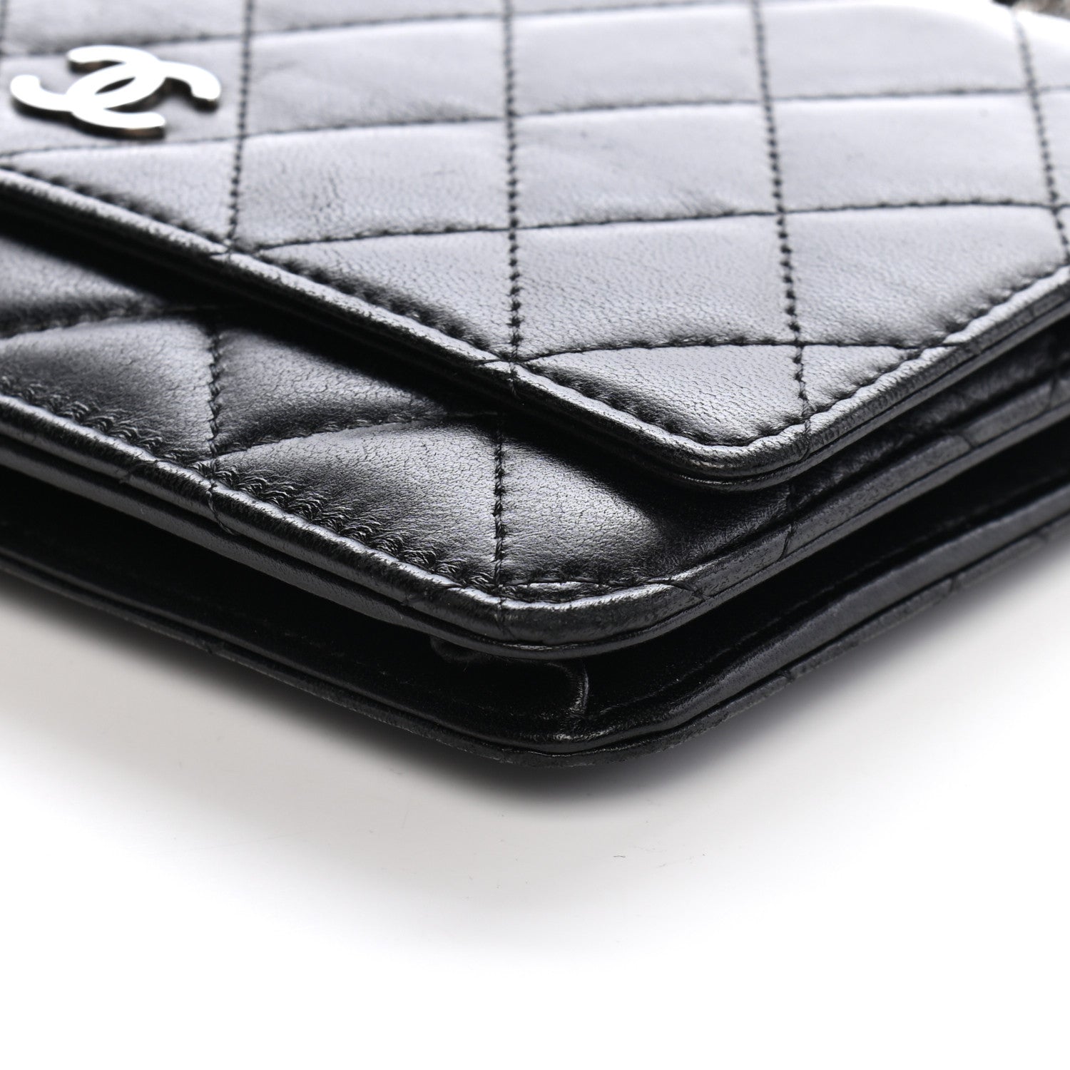 Chanel Lambskin Quilted Wallet On Chain WOC Black 9 of 9