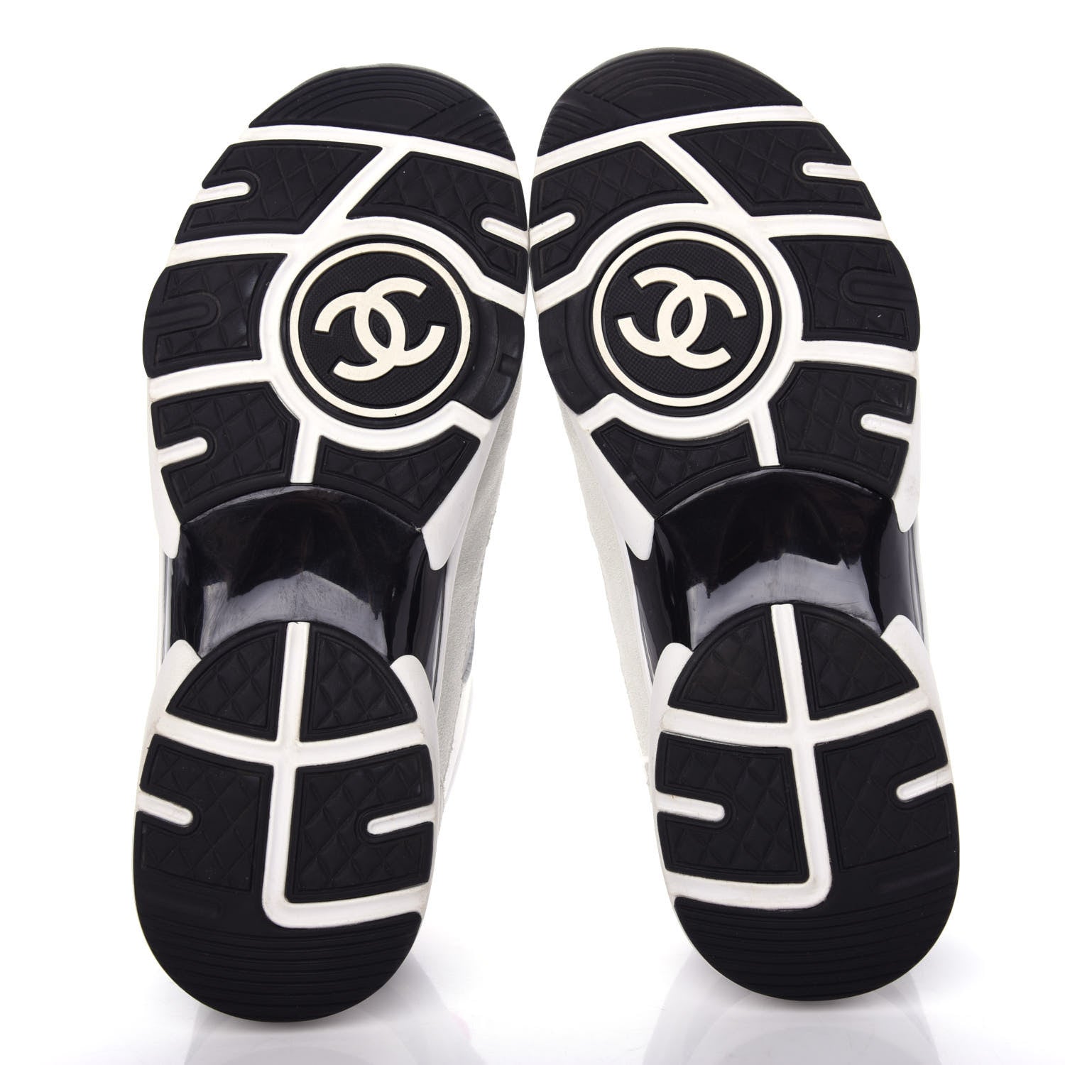 Chanel Calfskin Fabric Sneakers 38 White Silver Fluo Pink 6 of 10