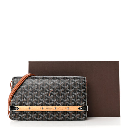 Goyard Goyardine Monte Carlo Bois Clutch With Strap Black Gold 7 of 7