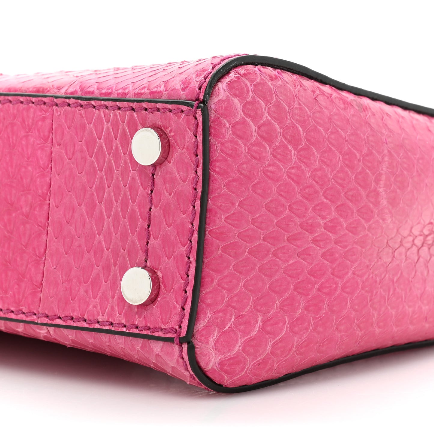 Snakeskin Varenne Top Handle Pink