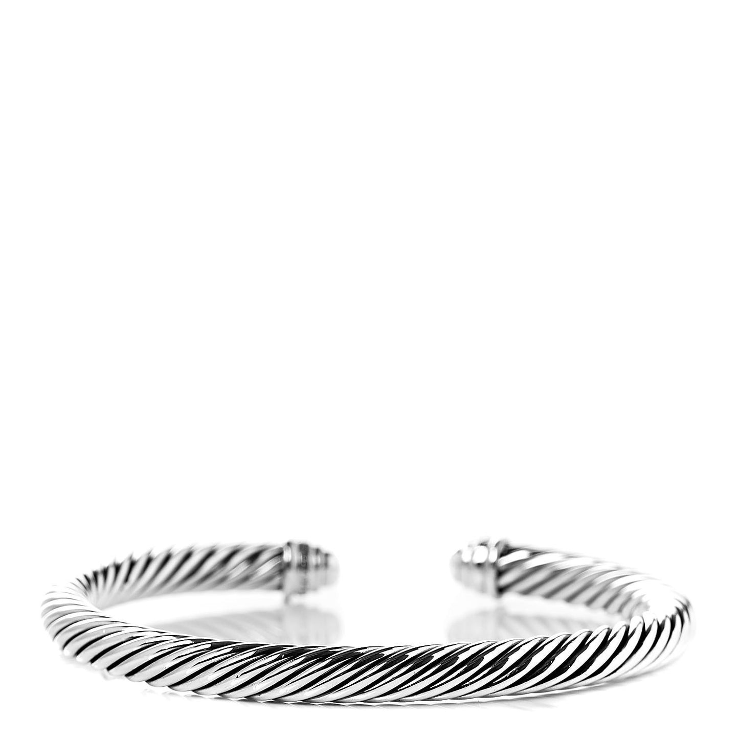 Sterling Silver Diamond 5mm Cable Classics Dome Bracelet