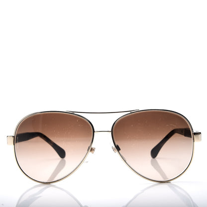 Chanel Lambskin Quilted CC Aviator Sunglasses 4195-Q Brown Gold 10 of 11