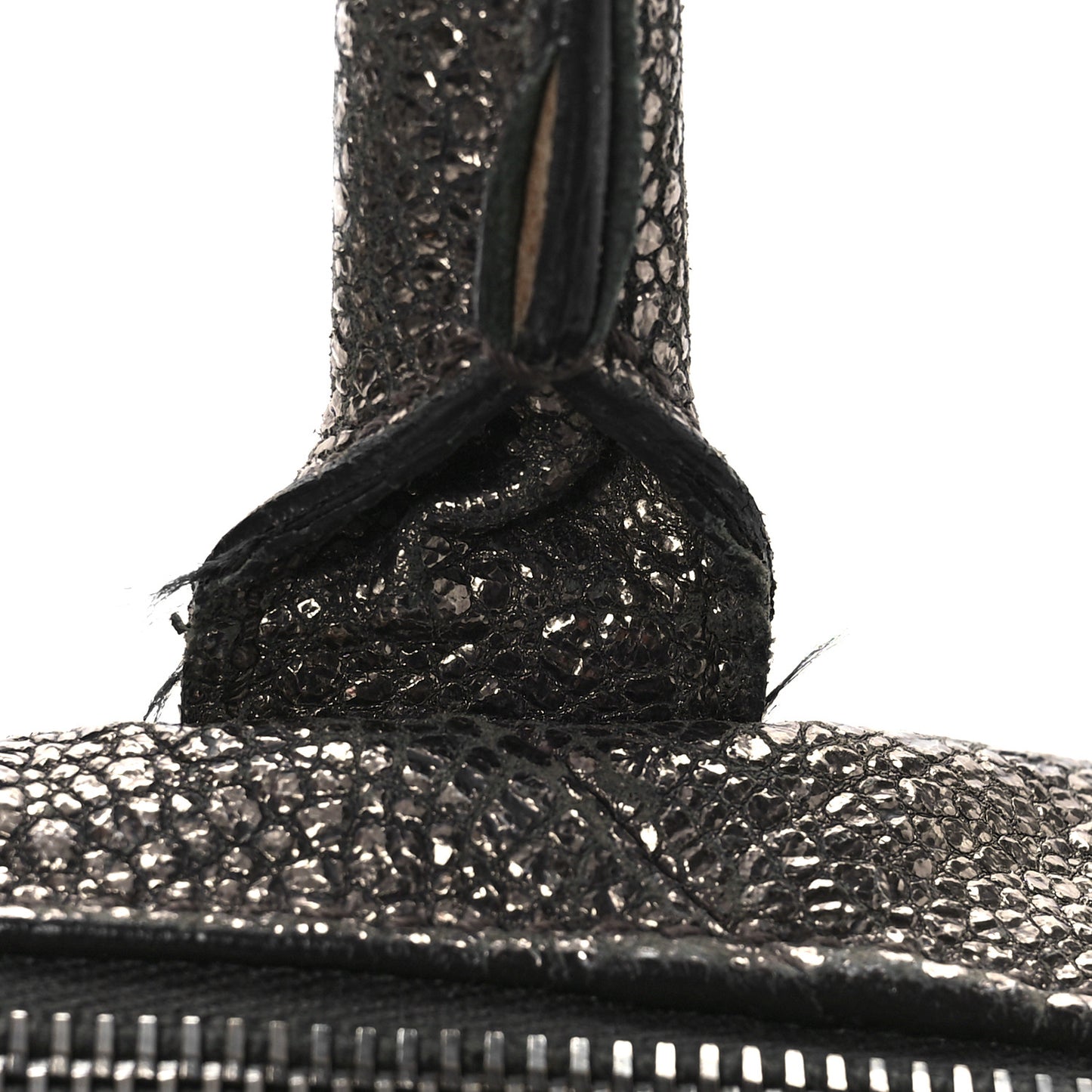 Crackled Calfskin Small Volcano Easy Sac Silver