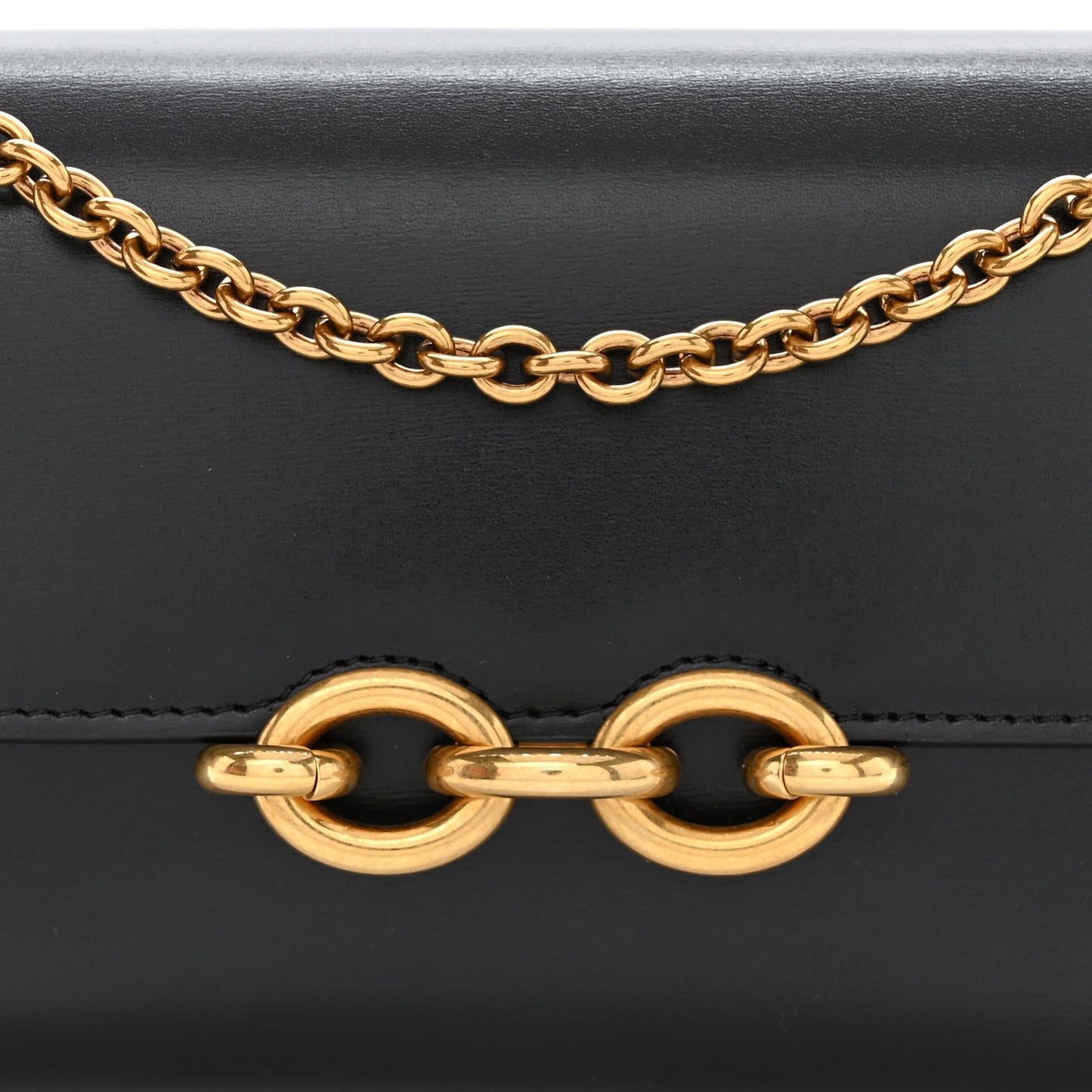 Smooth Calfskin Le Maillon Chain Wallet Black